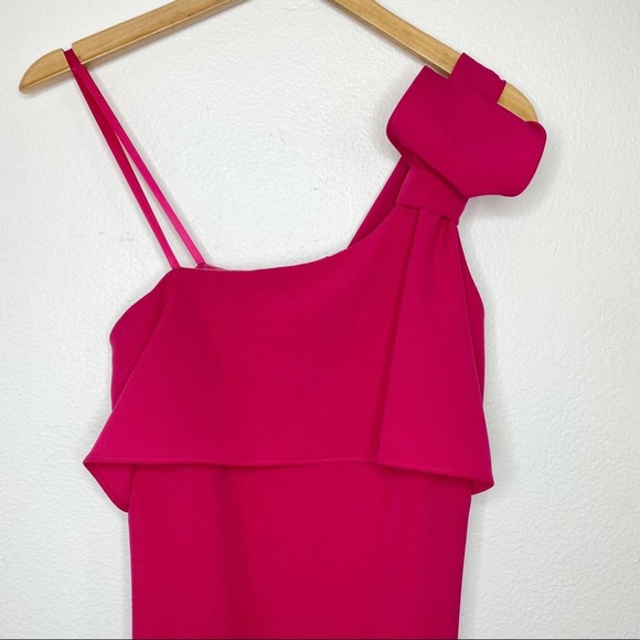 Adrianna Papell Pink One Shoulder Cocktail Dress 2 - Picture 4 of 11